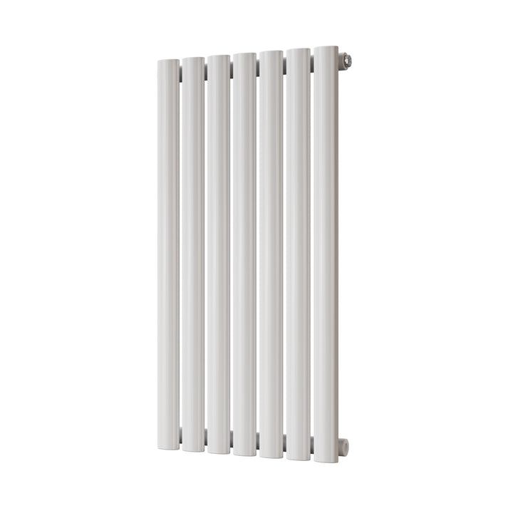 Omeara - White Designer Radiator H800mm x W406mm Single Panel - Feet Included