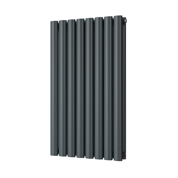 Omeara - Anthracite Designer Radiator H800mm x W464mm Double Panel - Feet Included