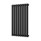 Omeara - Black Designer Radiator H800mm x W464mm Single Panel - Feet Included