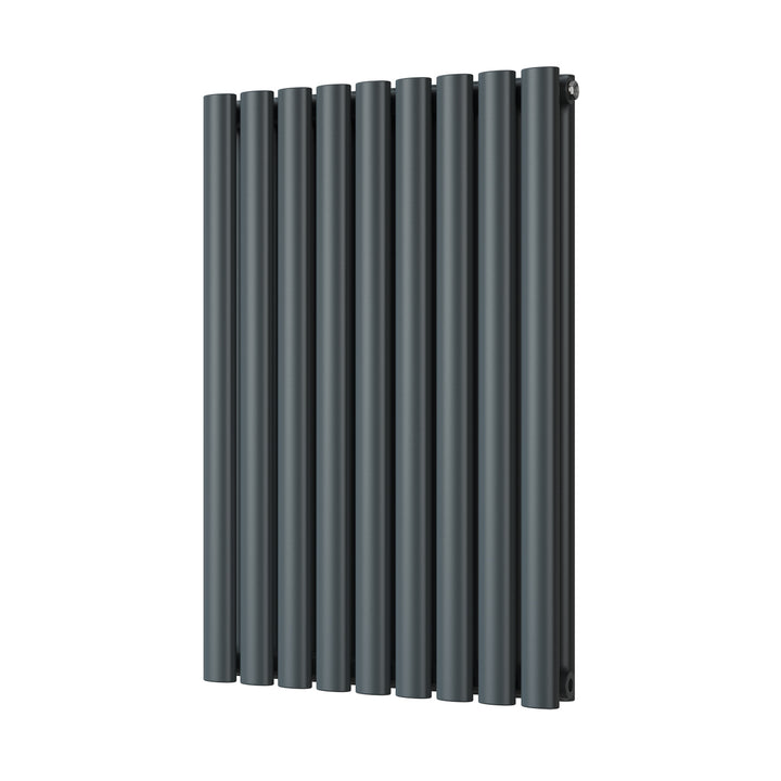Omeara - Anthracite Designer Radiator H800mm x W522mm Double Panel - Feet Included