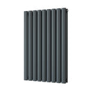 Omeara - Anthracite Designer Radiator H800mm x W522mm Double Panel - Feet Included