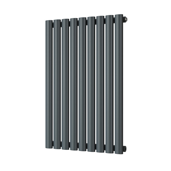 Omeara - Anthracite Designer Radiator H800mm x W522mm Single Panel - Feet Included