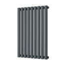 Omeara - Anthracite Designer Radiator H800mm x W522mm Single Panel - Feet Included