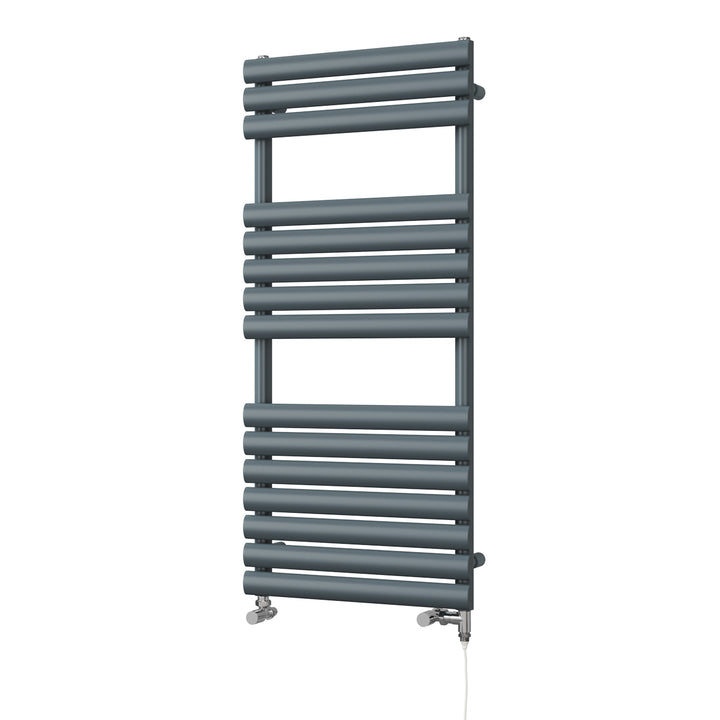 Omeara - Anthracite Dual Fuel Towel Rail H1120mm x W500mm Standard