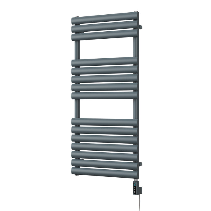 Omeara - Anthracite Electric Towel Rail H1120mm x W500mm 600w Thermostatic WIFI