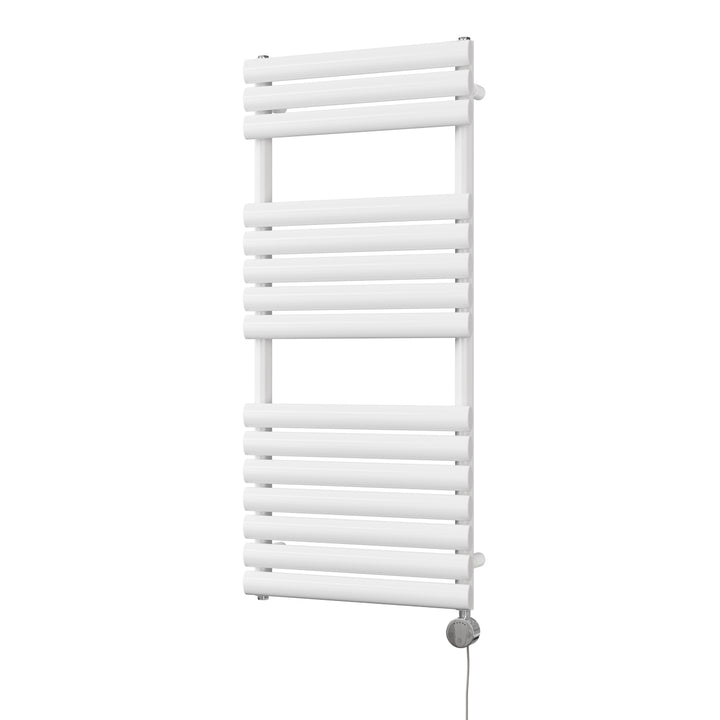 Omeara - White Electric Towel Rail H1120mm x W500mm 600w Thermostatic