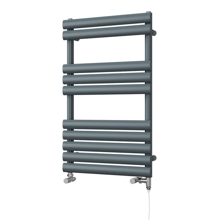 Omeara - Anthracite Dual Fuel Towel Rail H825mm x W500mm Standard