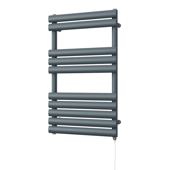 Omeara - Anthracite Electric Towel Rail H825mm x W500mm 400w Standard