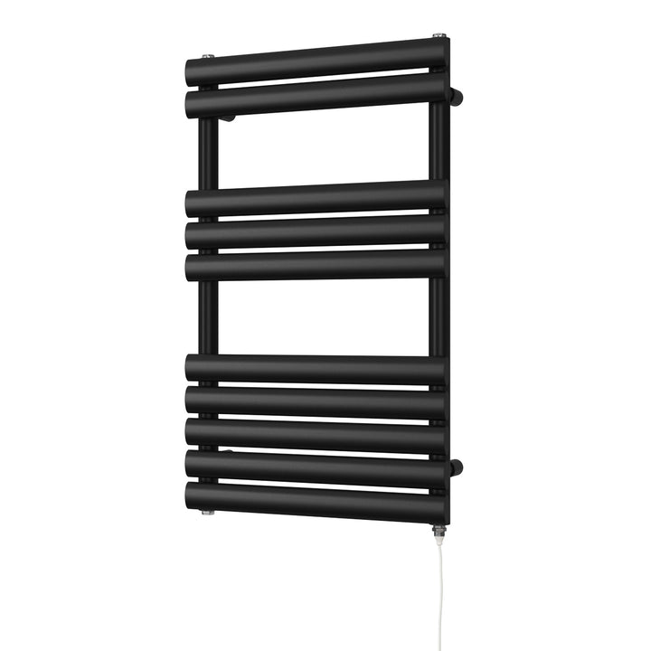 Omeara - Black Electric Towel Rail H825mm x W500mm 400w Standard