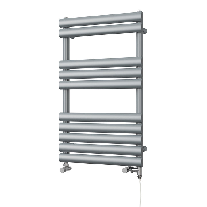 Omeara - Silver Dual Fuel Towel Rail H825mm x W500mm Standard