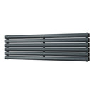Omeara Axis - Anthracite Horizontal Radiator H348mm x W1200mm Double Panel