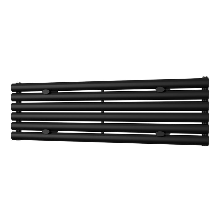 Omeara Axis - Black Horizontal Radiator H348mm x W1200mm Single Panel