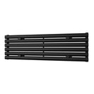 Omeara Axis - Black Horizontal Radiator H348mm x W1200mm Single Panel