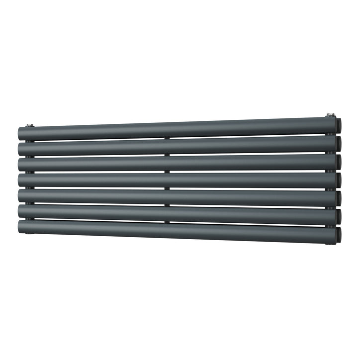 Omeara Axis - Anthracite Horizontal Radiator H406mm x W1200mm Double Panel