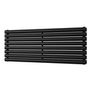 Omeara Axis - Black Horizontal Radiator H464mm x W1200mm Double Panel