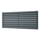 Omeara Axis - Anthracite Horizontal Radiator H522mm x W1200mm Double Panel