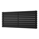 Omeara Axis - Black Horizontal Radiator H522mm x W1200mm Double Panel
