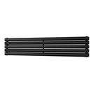 Omeara Axis - Black Horizontal Radiator H290mm x W1400mm Double Panel