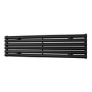 Omeara Axis - Black Horizontal Radiator H348mm x W1400mm Single Panel