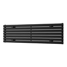 Omeara Axis - Black Horizontal Radiator H406mm x W1400mm Single Panel