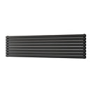 Omeara Axis - Black Horizontal Radiator H464mm x W1800mm Double Panel