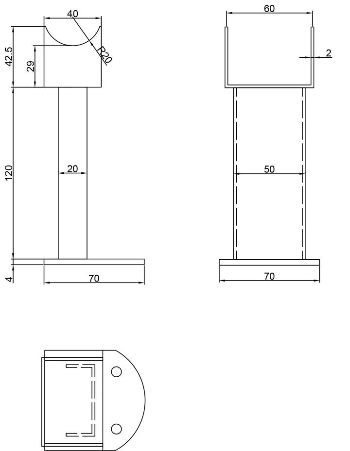 Omeara Designer Radiator Feet - Black