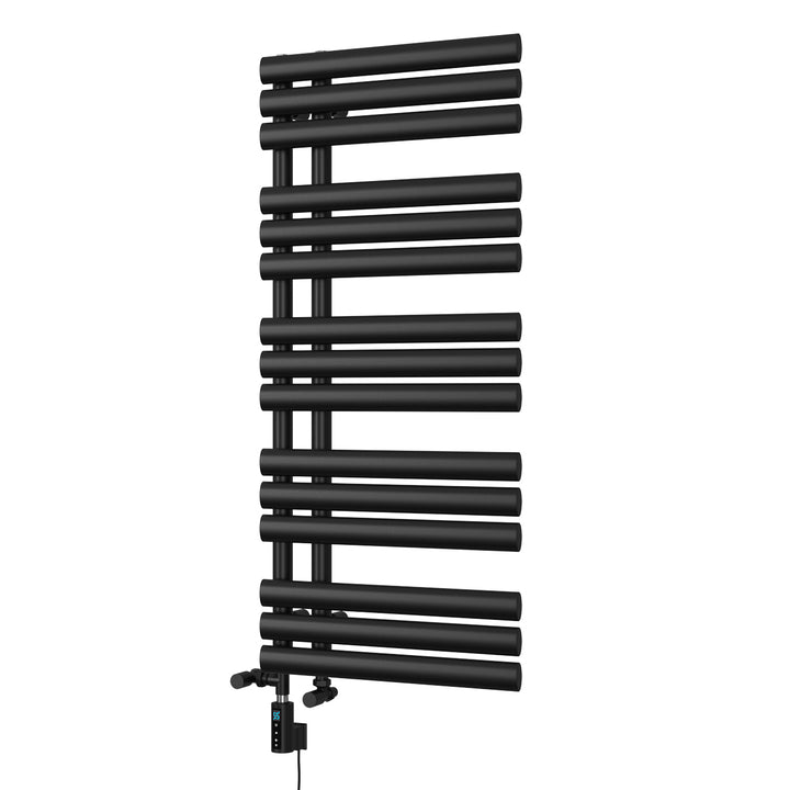 Percival - Black Dual Fuel Towel Rail H1120mm x W500mm Thermostatic WIFI