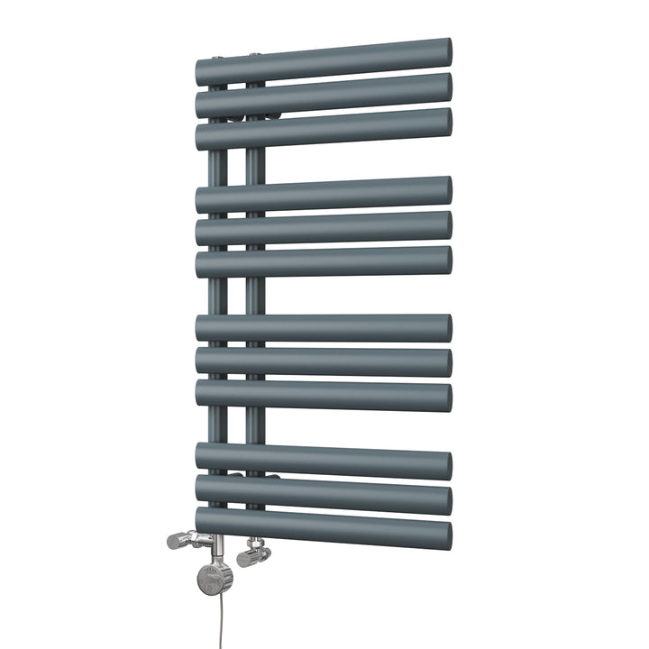 Percival - Anthracite Dual Fuel Towel Rail H884mm x W500mm Thermostatic