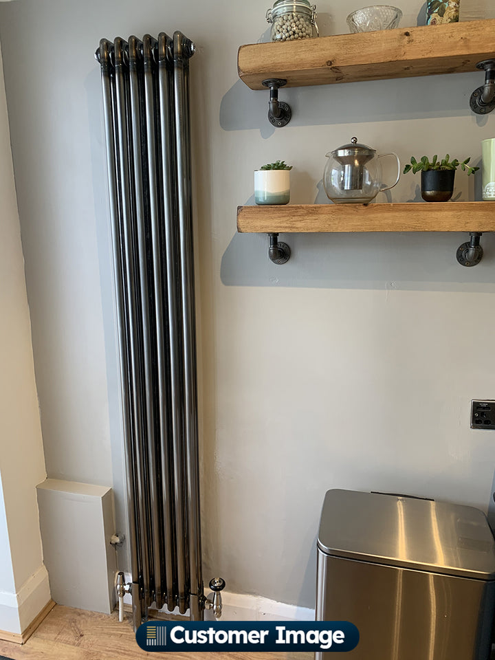 Alpha - Raw Metal Vertical Column Radiator H1800mm x W284mm 2 Column