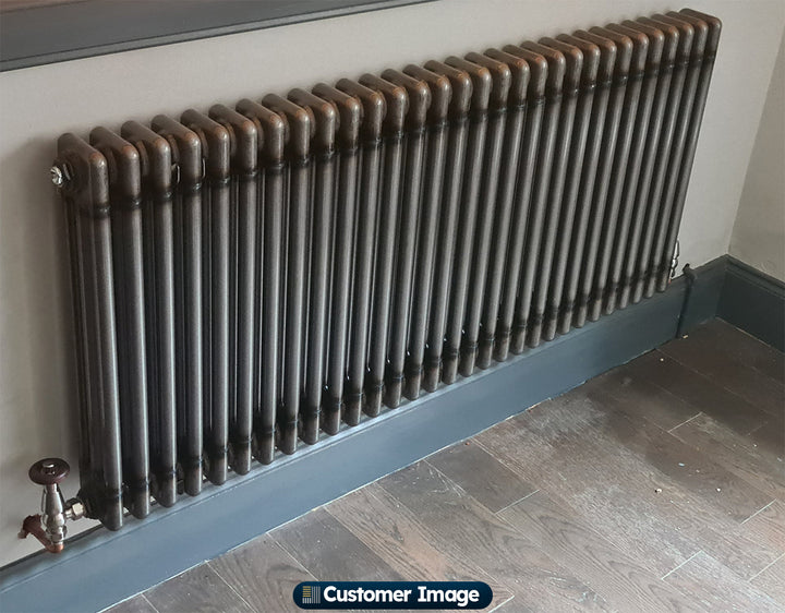 Alpha - Raw Metal Column Radiator H600mm x W1355mm 3 Column - Feet Included