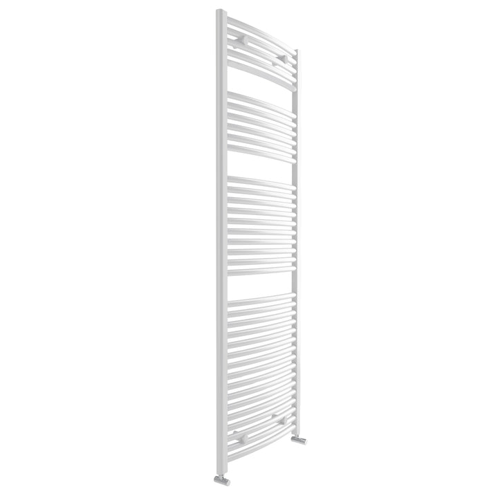 Roma - White Heated Towel Rail - H1785mm x W600mm - Curved