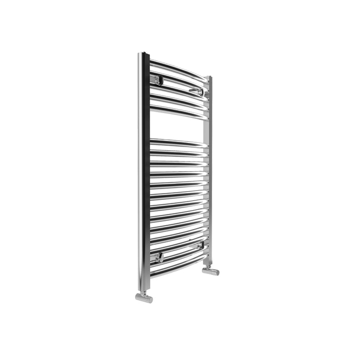 Roma - Chrome Heated Towel Rail - H840mm x W450mm - Curved