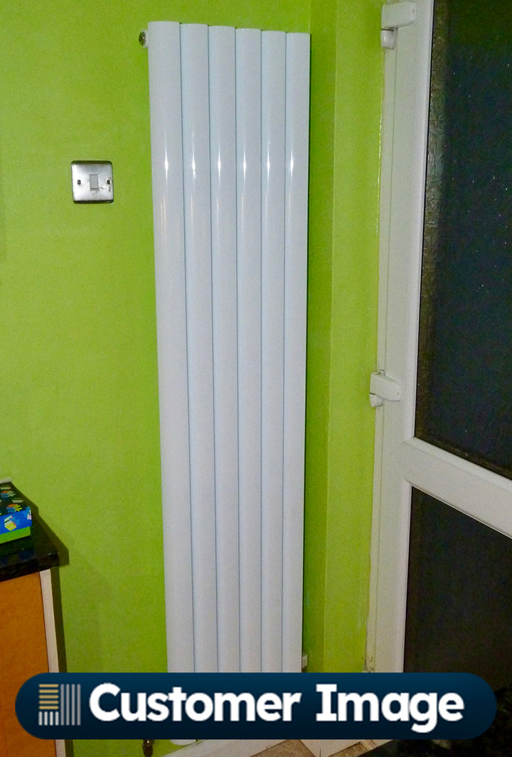 Scalloway - White Vertical Radiator H1600mm x W355mm Single Panel