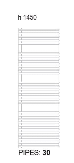 Siracusa - White Heated Towel Rail - H1450mm x W600mm - Straight