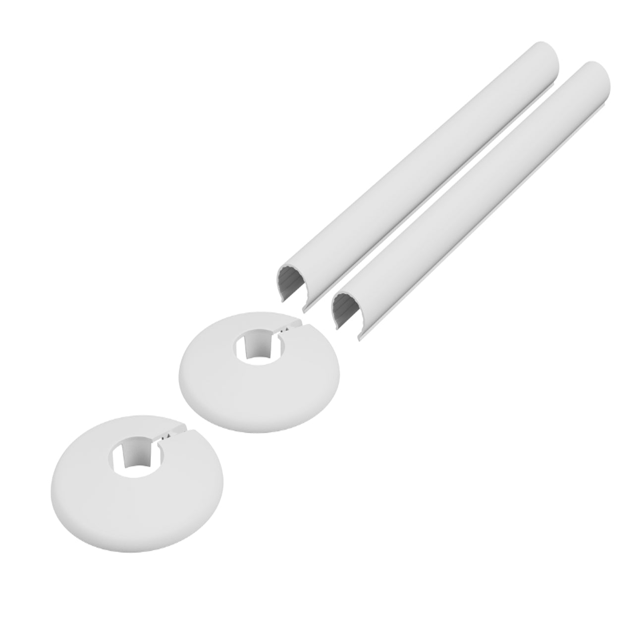 Talus - White Gloss PVC Snap On Pipe Covers 200mm
