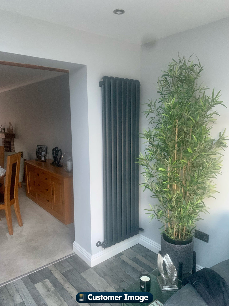 Anthracite Vertical Round Top Column Radiator H1800mm x W507mm 2 Column ...