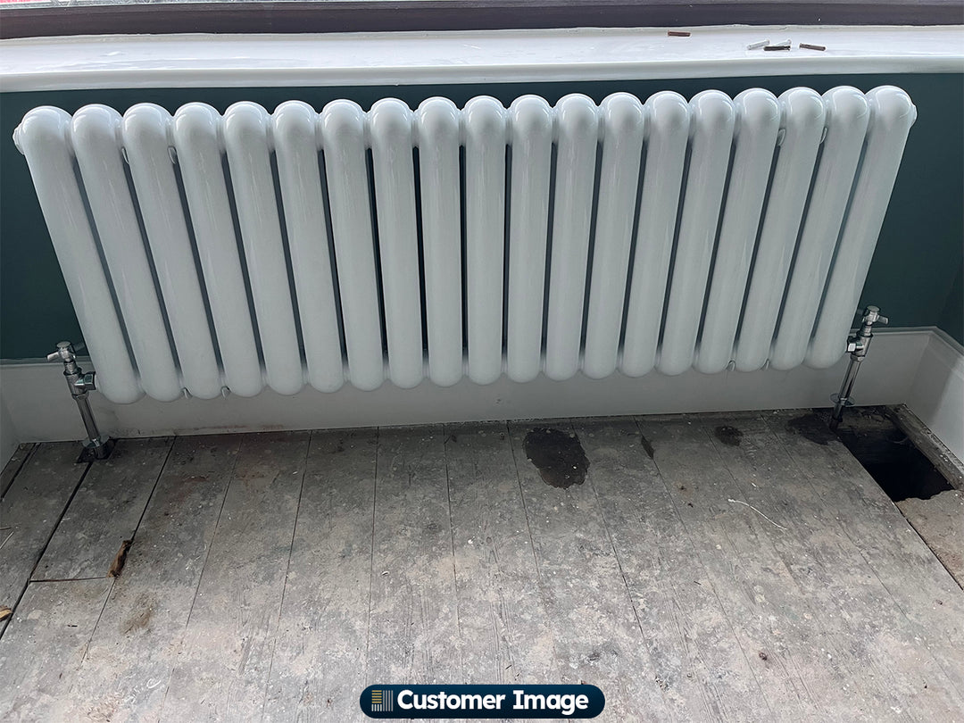 White Round Top Column Radiator H500mm x W1340mm 2 Column - Sherwood ...
