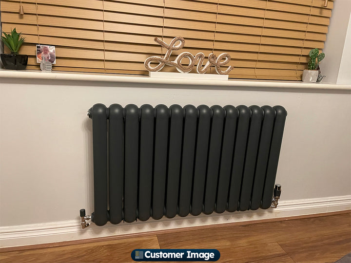 Sherwood - Anthracite Round Top Column Radiator H600mm x W993mm 2 Column