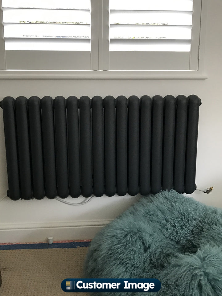 Sherwood - Anthracite Round Top Column Radiator H600mm x W1132mm 2 Column