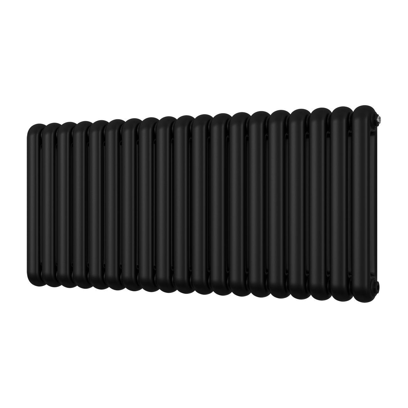 Sherwood - Black Round Top Column Radiator H600mm x W1340mm 2 Column
