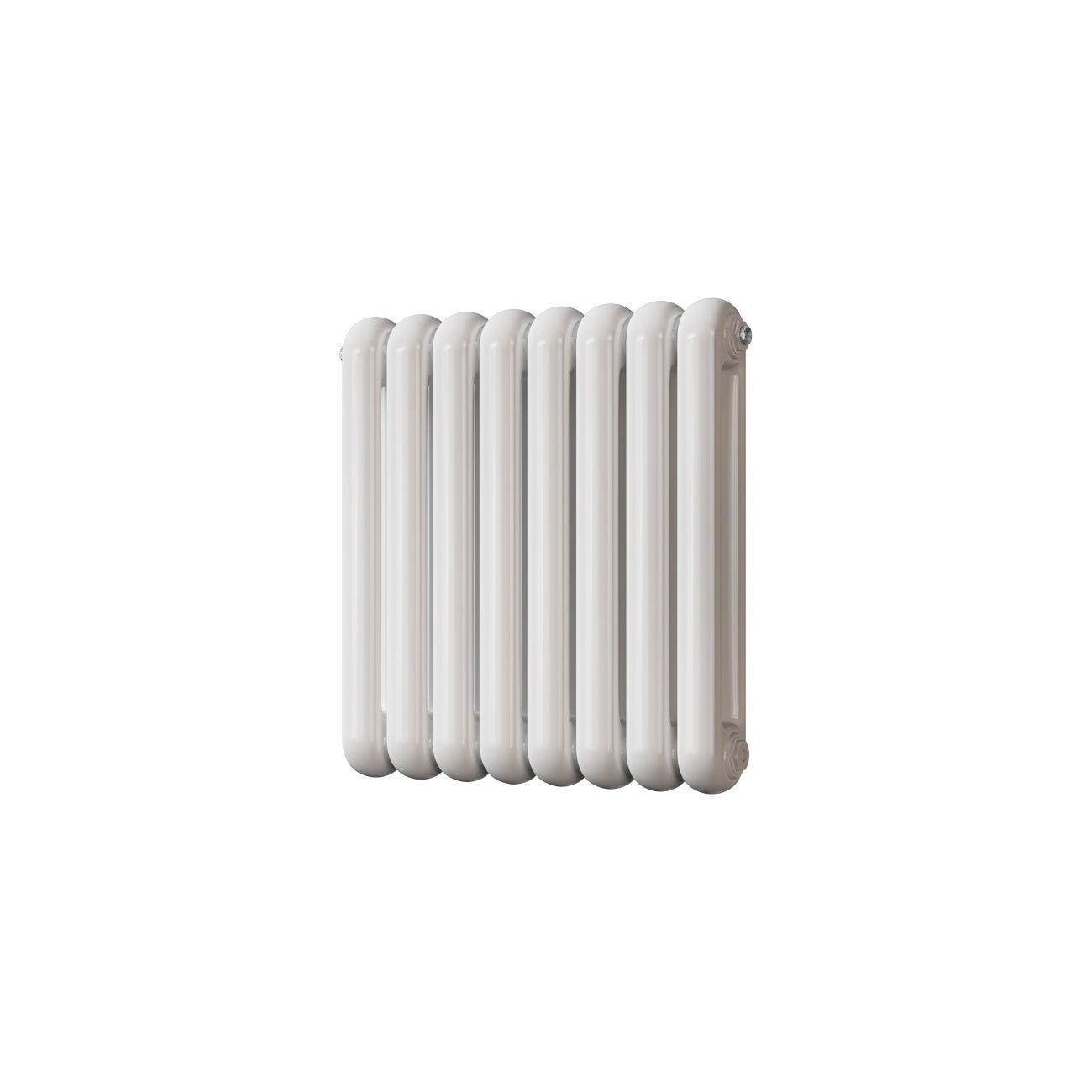 Sherwood - White Round Top Column Radiator H600mm x W576mm 2 Column