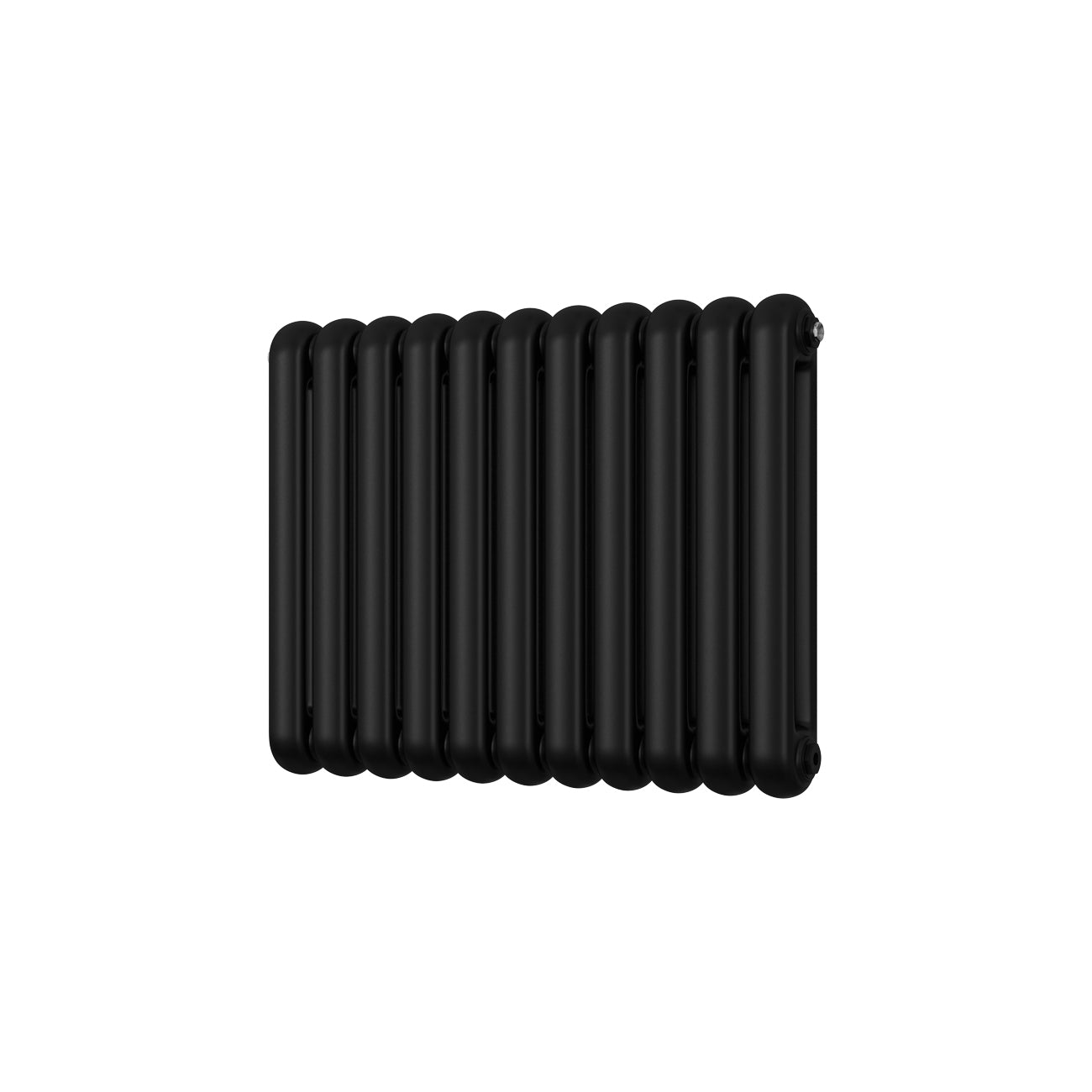 Sherwood - Black Round Top Column Radiator H600mm x W785mm 2 Column