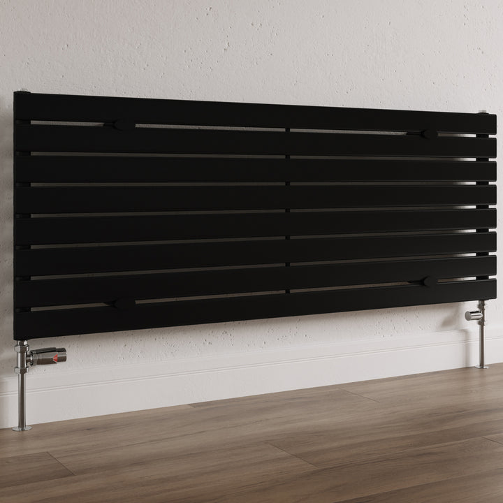 Stirling Bold - Black Nickel Thermostatic Radiator Valve & Lockshield Corner 8mm