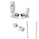 Stirling Bold - Thermostatic Radiator Valve & Accessory Kit - White Angled 15mm