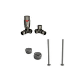 Stirling Bold - Thermostatic Radiator Valve & Installation Kit - Pewter Corner 15mm