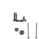 Stirling Bold - Thermostatic Radiator Valve & Installation Kit - Pewter Straight 15mm