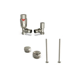 Stirling Bold - Thermostatic Radiator Valve & Installation Kit - Silver Nickel Angled 15mm