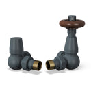 Stirling Traditional - Anthracite Thermostatic Radiator Valve & Lockshield Corner 15mm