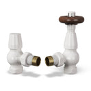 Stirling Traditional - White Thermostatic Radiator Valve & Lockshield Angled 15mm