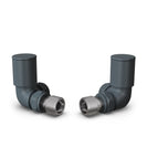 Round - Anthracite Radiator Valves Corner 8mm